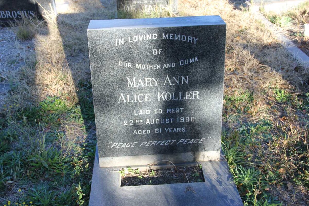 KOLLER  Mary Ann Alice -1980
