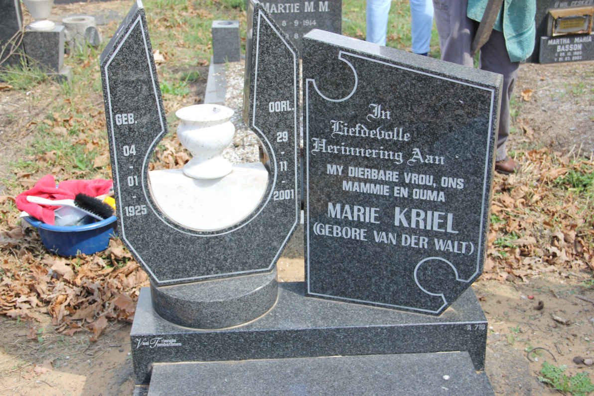 KRIEL Marie nee VAN DER WALT 1925-2001