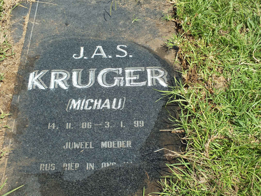 KRUGER J.A.S. nee MICHAU 1906-1999