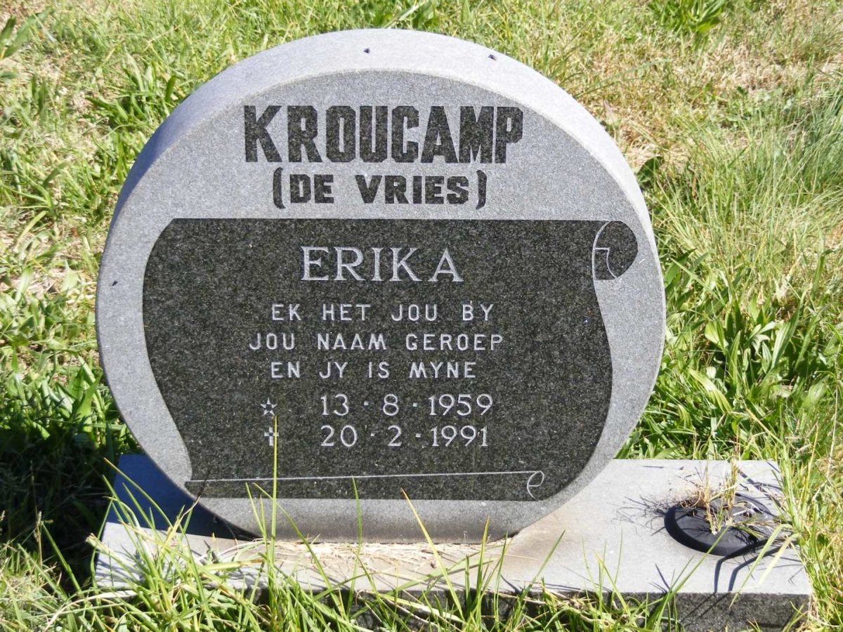 KROUKAMP Erika nee DE VRIES 1959-1991
