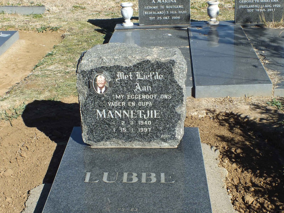 LUBBE Mannetjie 1940-1997