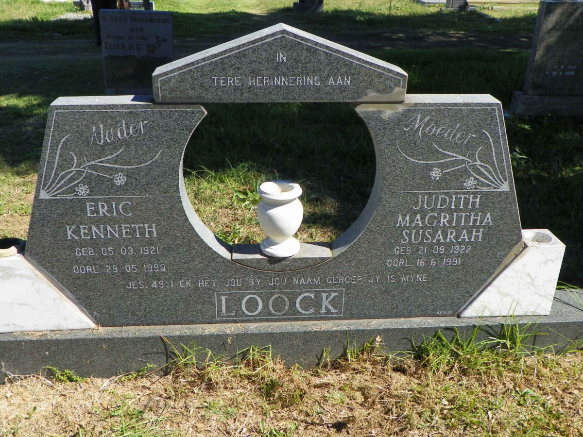 LOOCK Eric Kenneth 1921-1990 &amp; Judith Magritha Susarah 1922-1991