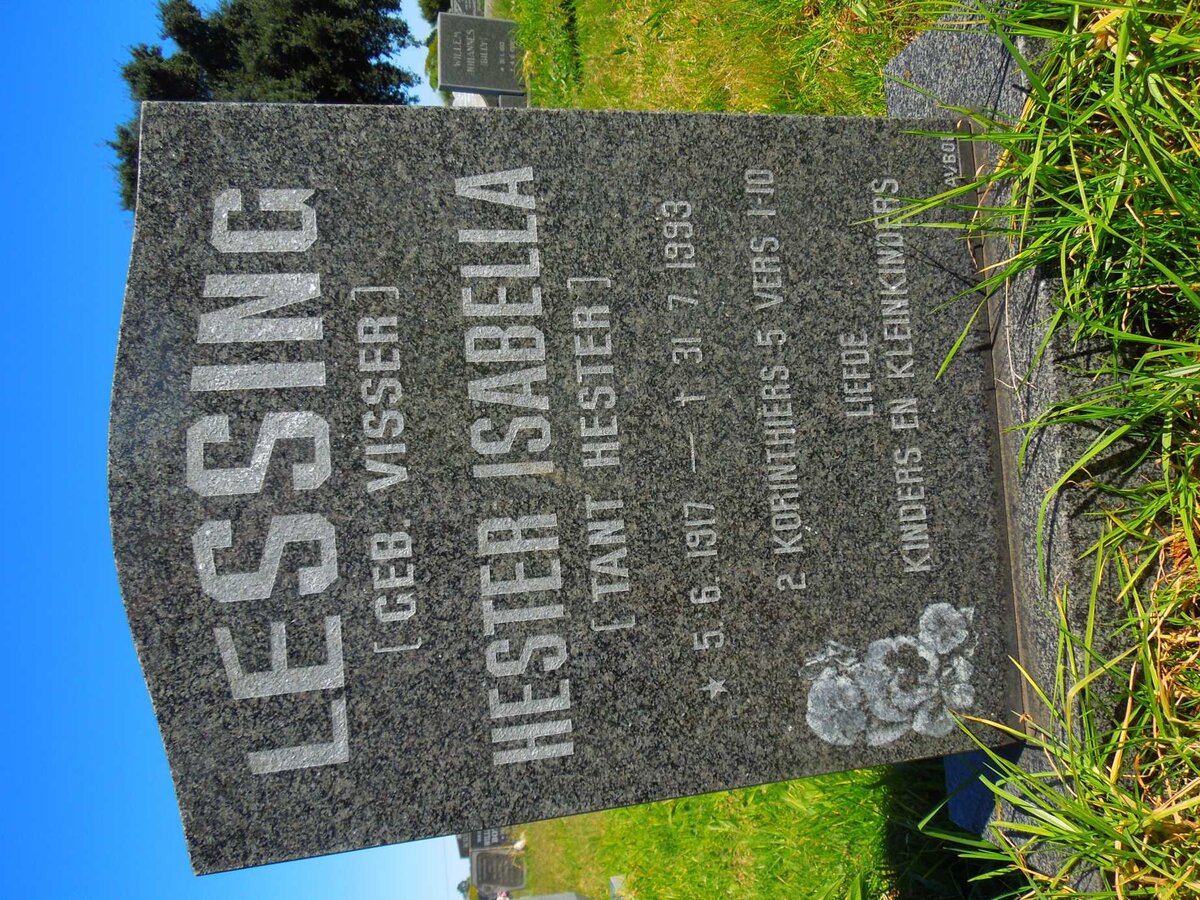 LESSING Hester Isabella nee VISSER 1917-1993