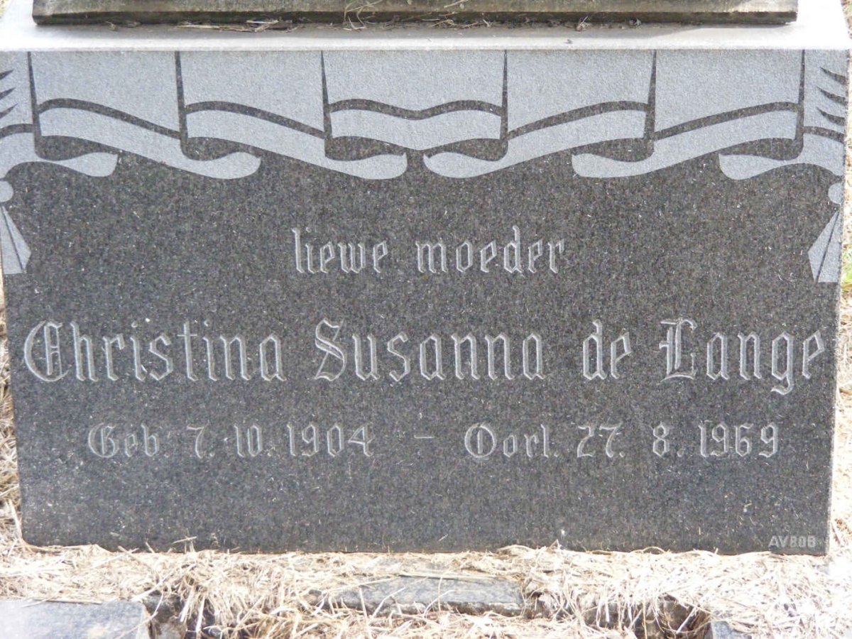 LANGE Christina Susanna, de 1904-1969