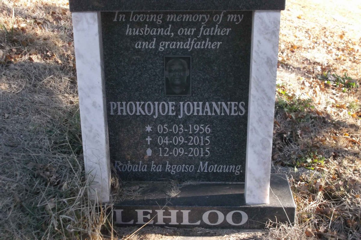LEHLOO Phokojoe Johannes 1956-2015