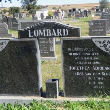 LOMBARD Dorethea Adrieana nee VAN DER BERG 1919-1991