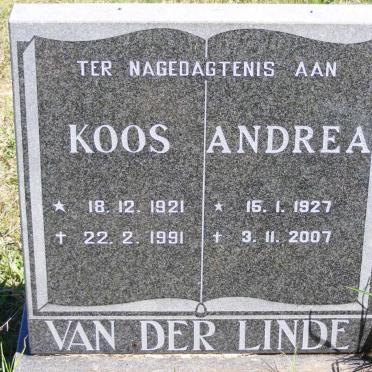 LINDE Koos, van der 1921-1991 &amp; Andrea 1927-2007