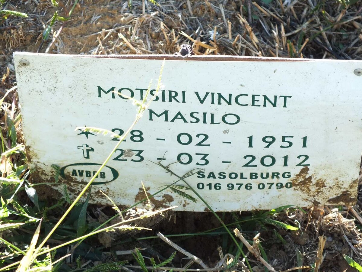 MASILO Motsiri Vincent 1951-2012