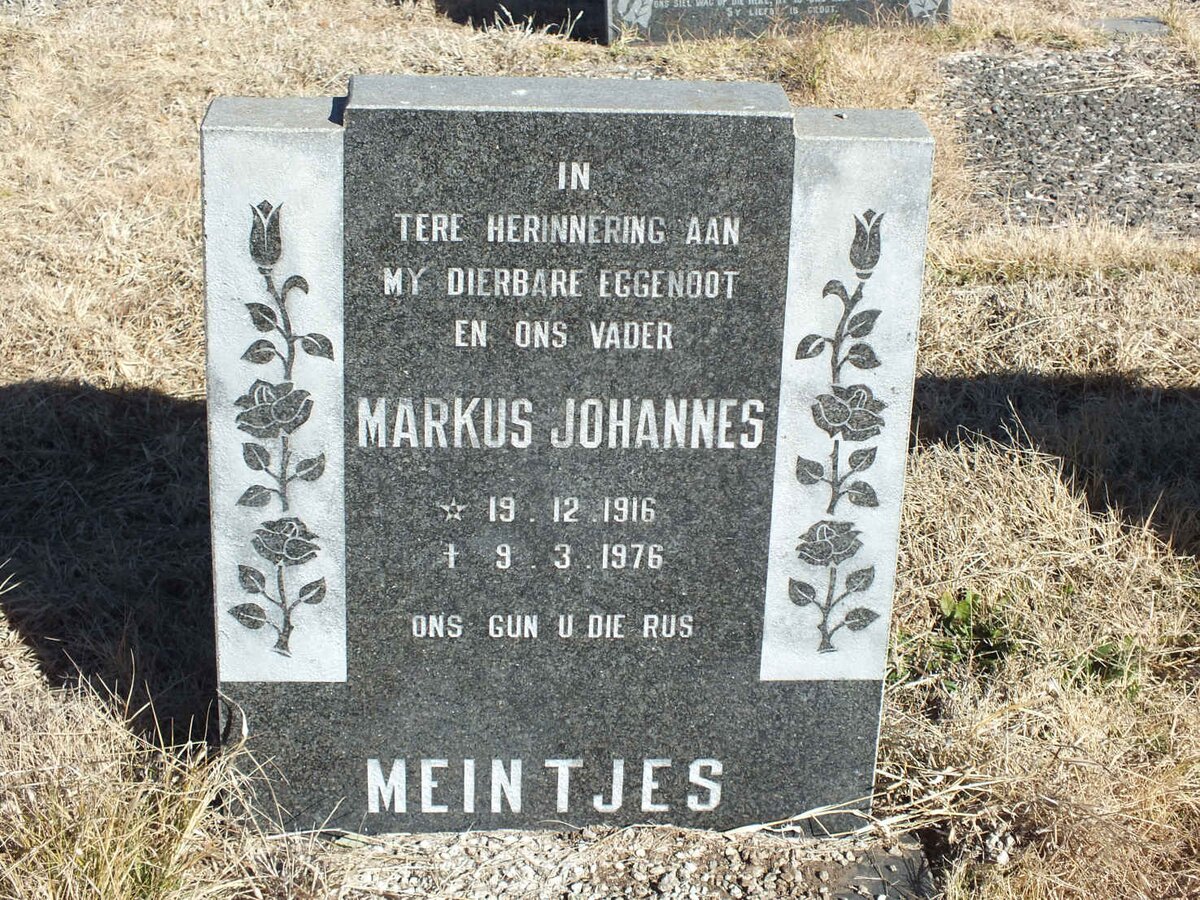 MEINTJES Markus Johannes 1916-1976