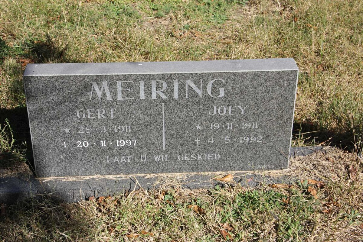 MEIRING Gert 1911-1997 &amp; Joey 1911-1992