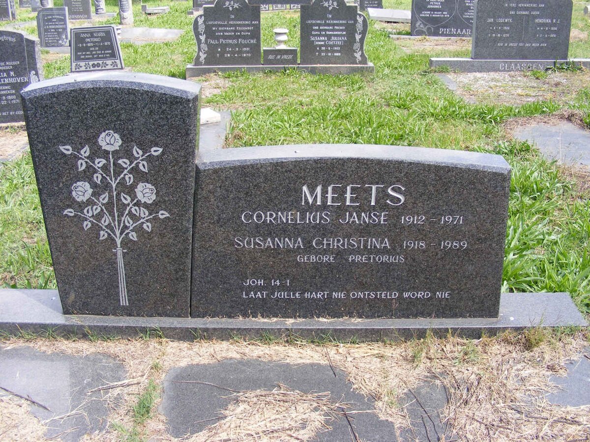 MEETS Cornelius Janse 1912-1971 &amp; Susanna Christina PRETORIUS 1918-1989