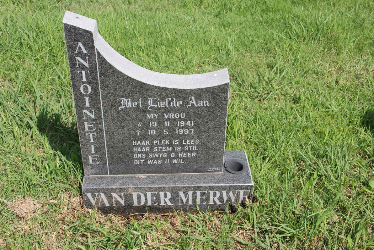 MERWE Antoinette, van der 1941-1997