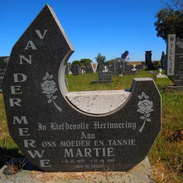 MERWE Martie, van der 1929-1989