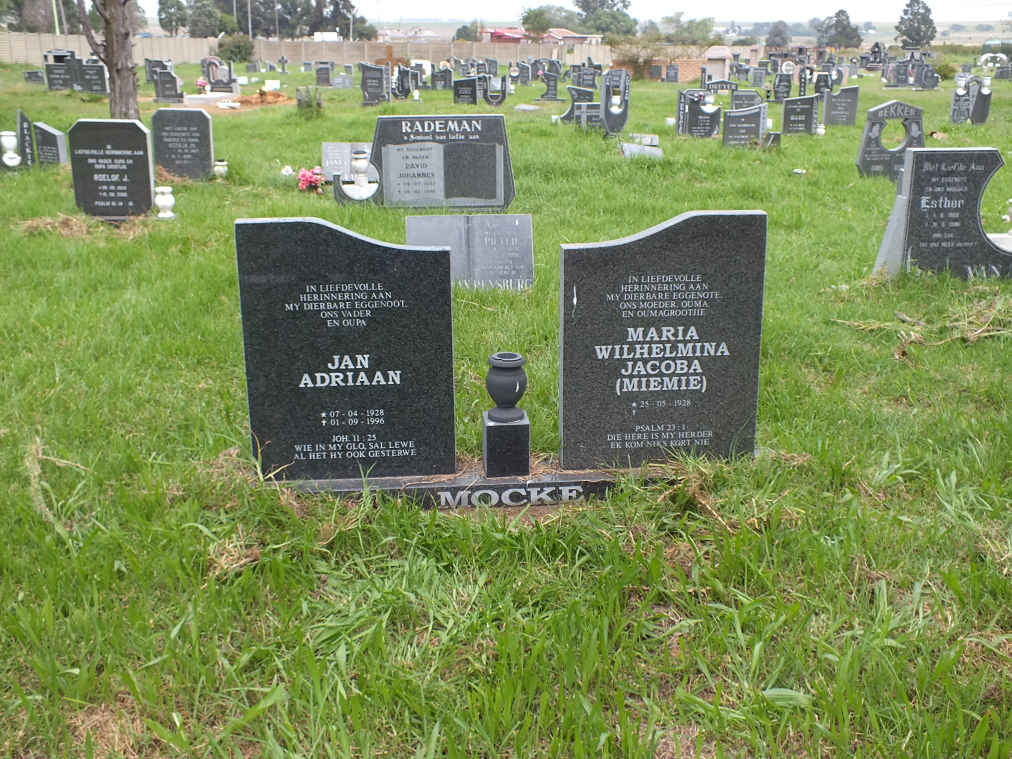MOCKE Jan Adriaan 1928-1996 &amp; Maria Wilhelmina Jacoba 1928-