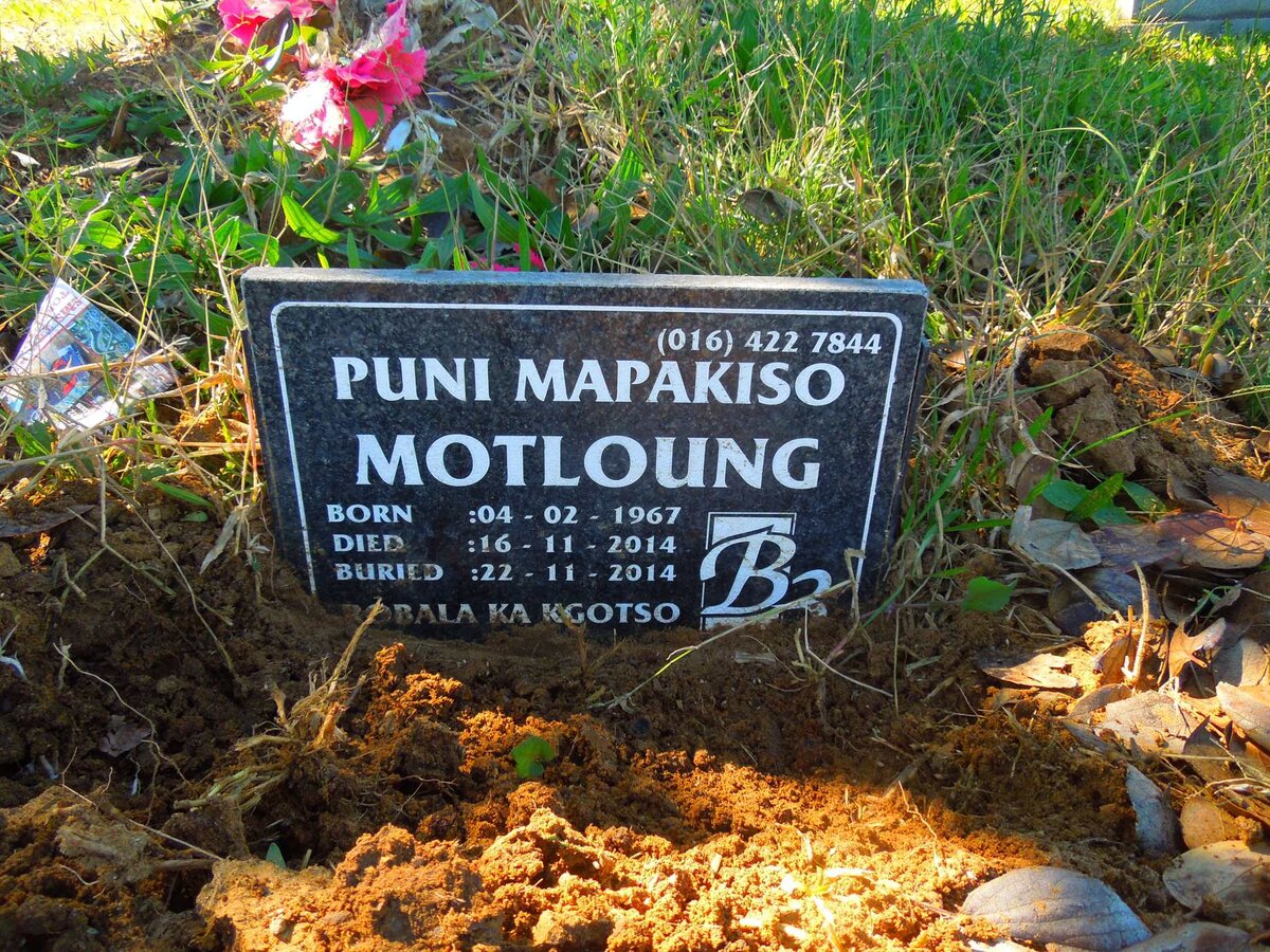 MOTLOUNG Puni Mapakiso 1967-2014