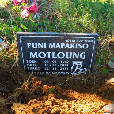 MOTLOUNG Puni Mapakiso 1967-2014
