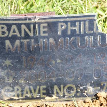 MTHIMKULU Banie Phill?? 1946-2004