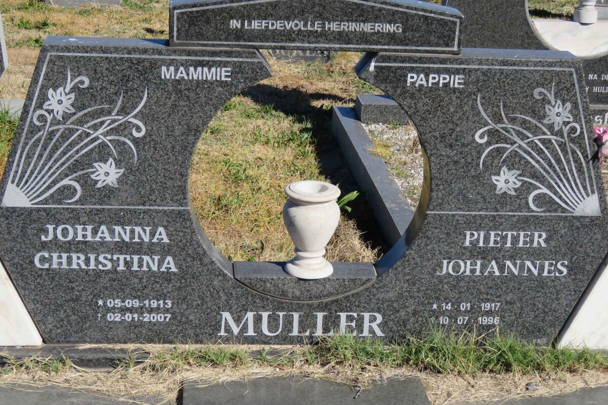 MULLER Pieter Johannes 1917-1996 &amp; Johanna Christina 1913-2007