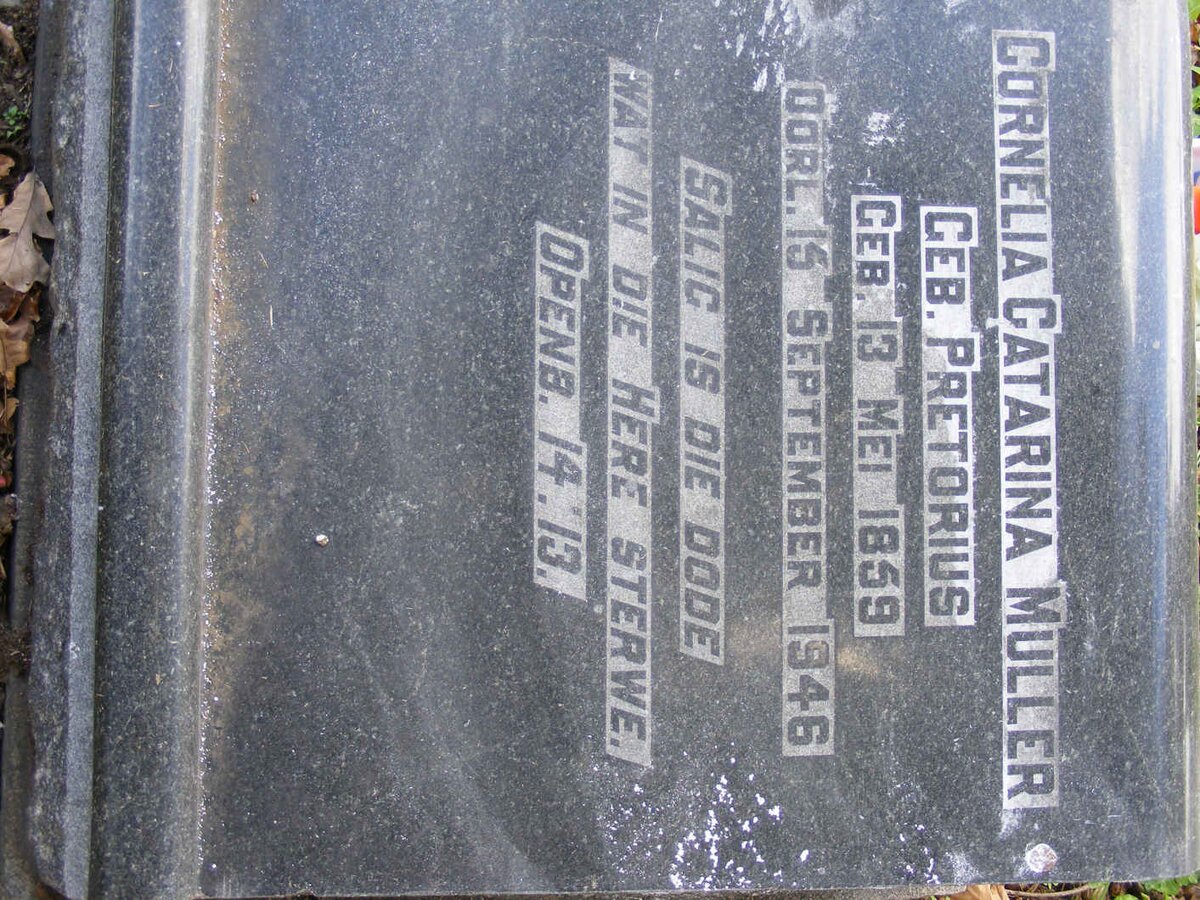 MULLER Cornelia Catarina nee PRETORIUS 1859-1946