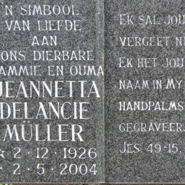 MULLER Jerry 1922-1982 &amp; Jeannetta Delancie 1926-2004 