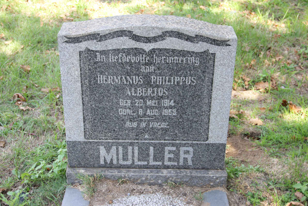 MULLER Hermanus Philippus Albertus 1914-1959
