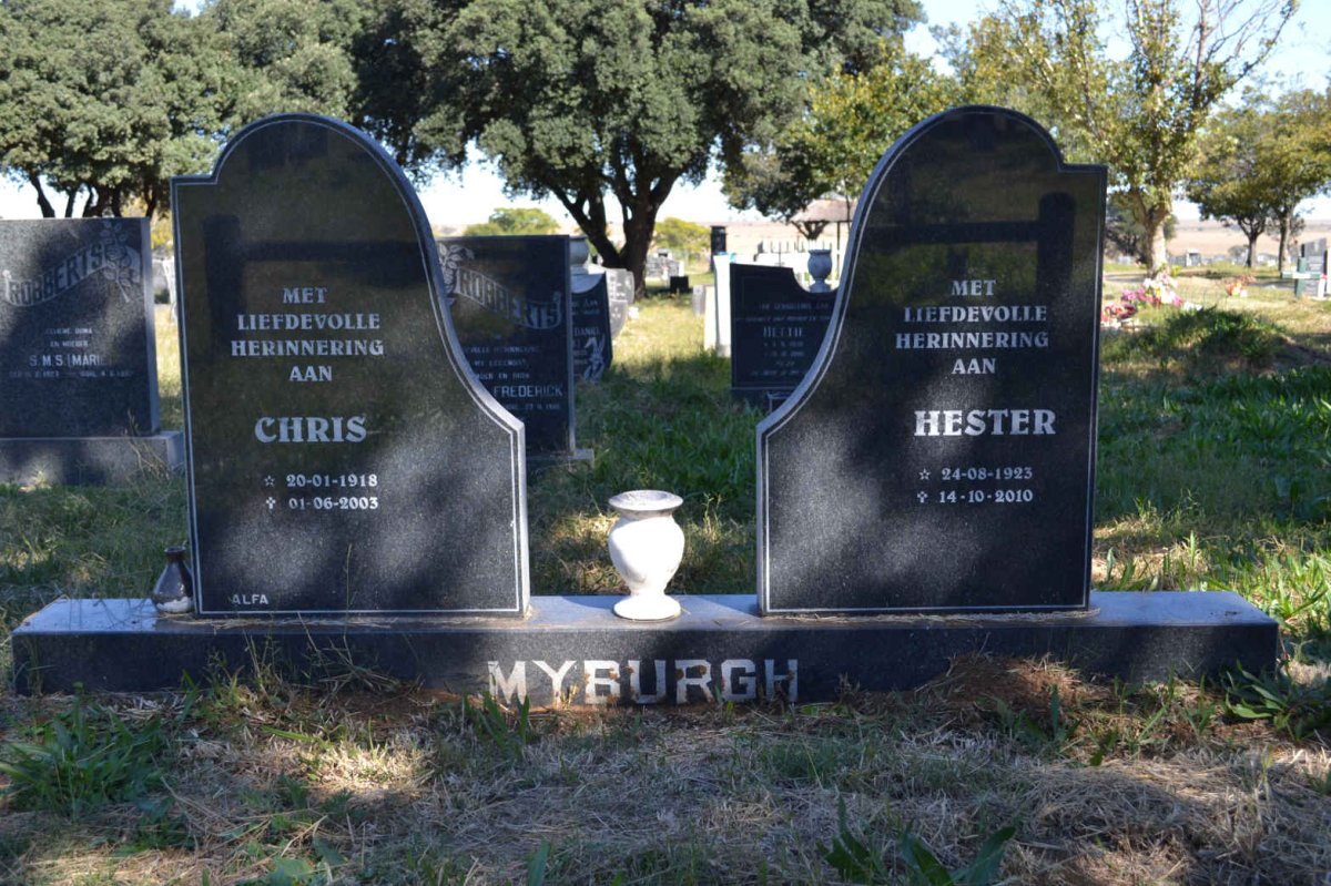 MYBURGH Chris 1918-2003 &amp; Hester 1923-2010