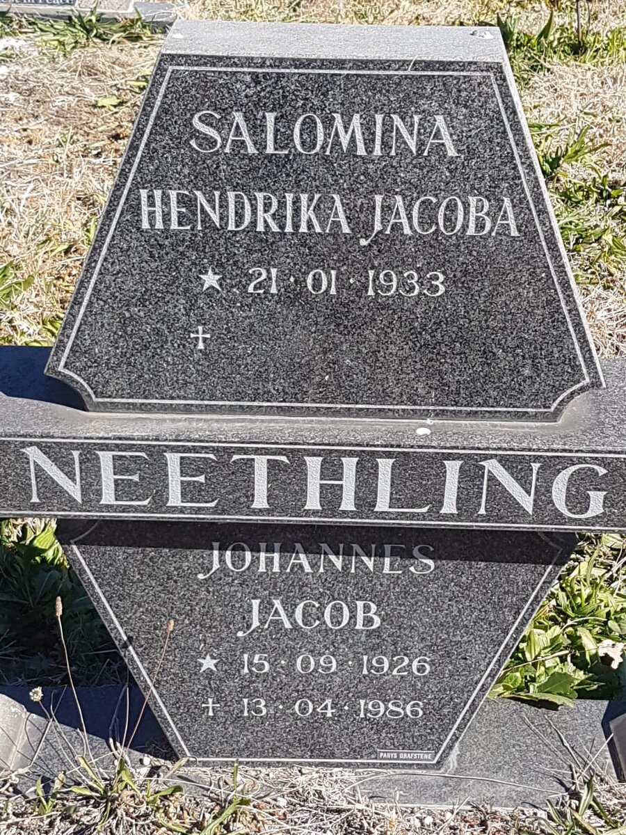 NEETHLING Johannes Jacob 1926-1986 &amp; Salomina Hendrika Jacoba 1933-