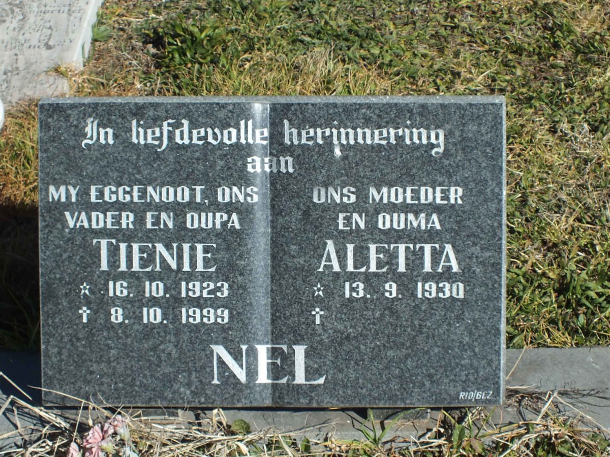 NEL Tienie 1923-1999 &amp; Aletta 1930-
