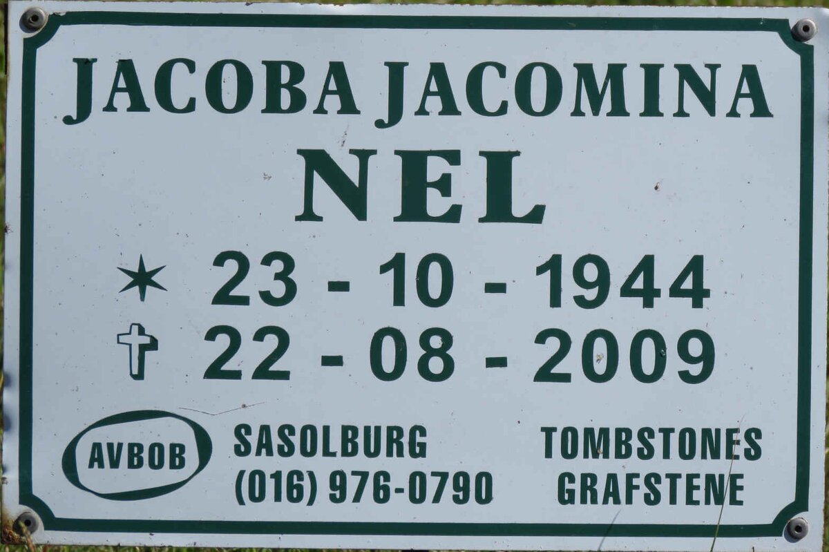 NEL Jacoba Jacomina 1944-2009