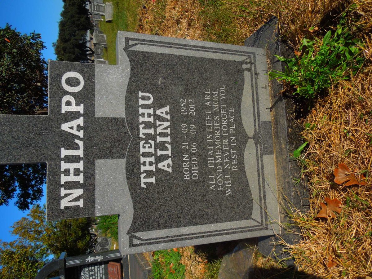 NHLAPO Thethu Alina 1952-2012