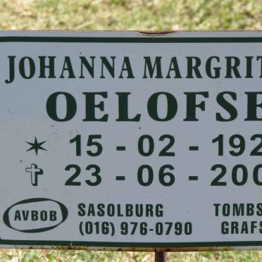 OELOFSE Johanna Margritha 1923-2009