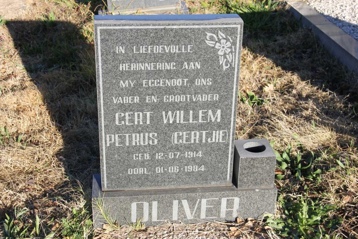 OLIVER Gert Willem Petrus 1914-1984