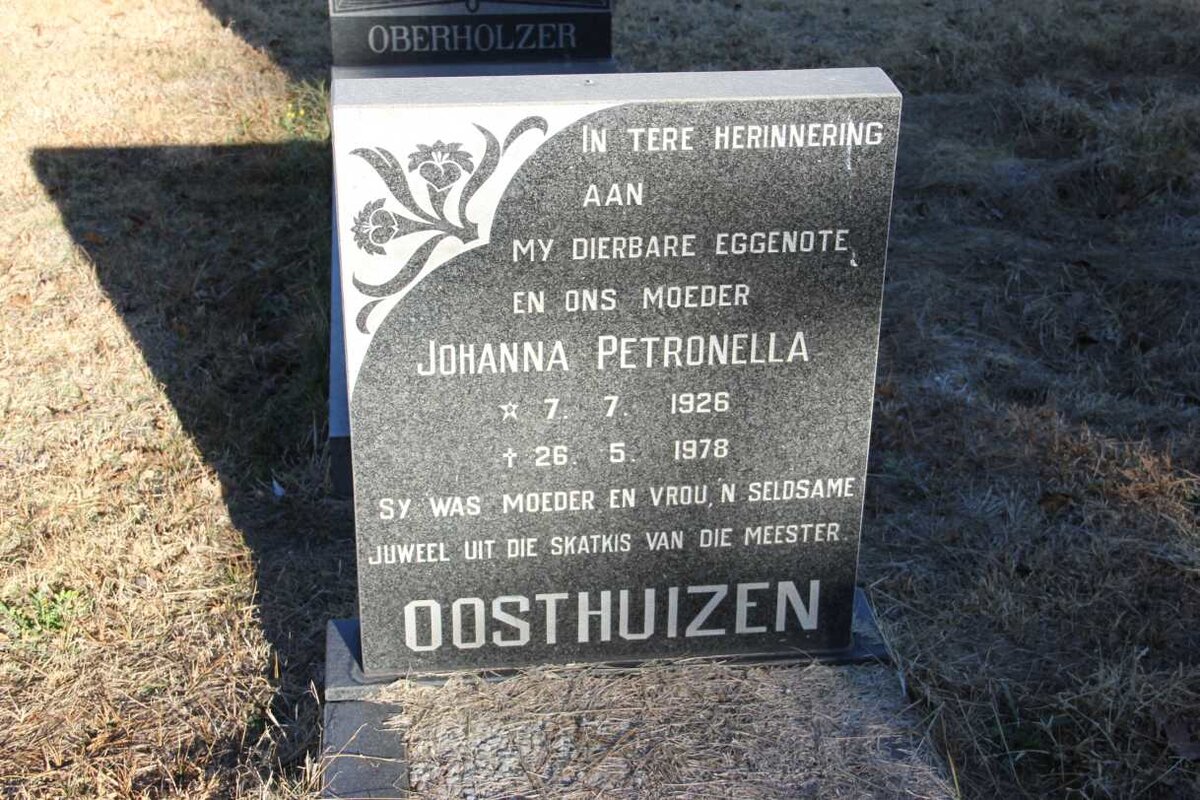 OOSTHUIZEN Johanna Petronella 1926-1978