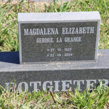 POTGIETER Magdalena Elizabeth nee LA GRANGE 1925-2004