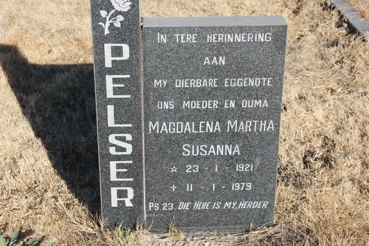 PELSER Magdalena Martha Susanna 1921-1979