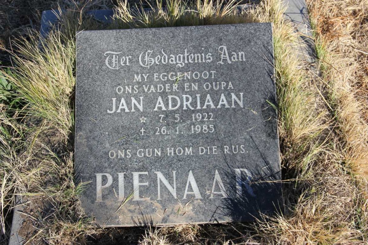 PIENAAR Jan Adriaan 1922-1985