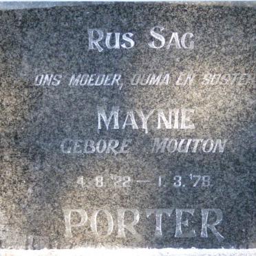 PORTER Maynie nee MOUTON 1922-1978