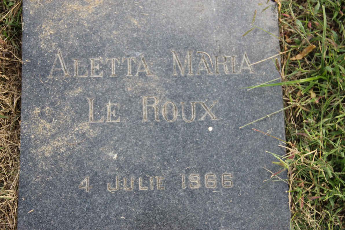 ROUX Aletta Maria 1966-1966