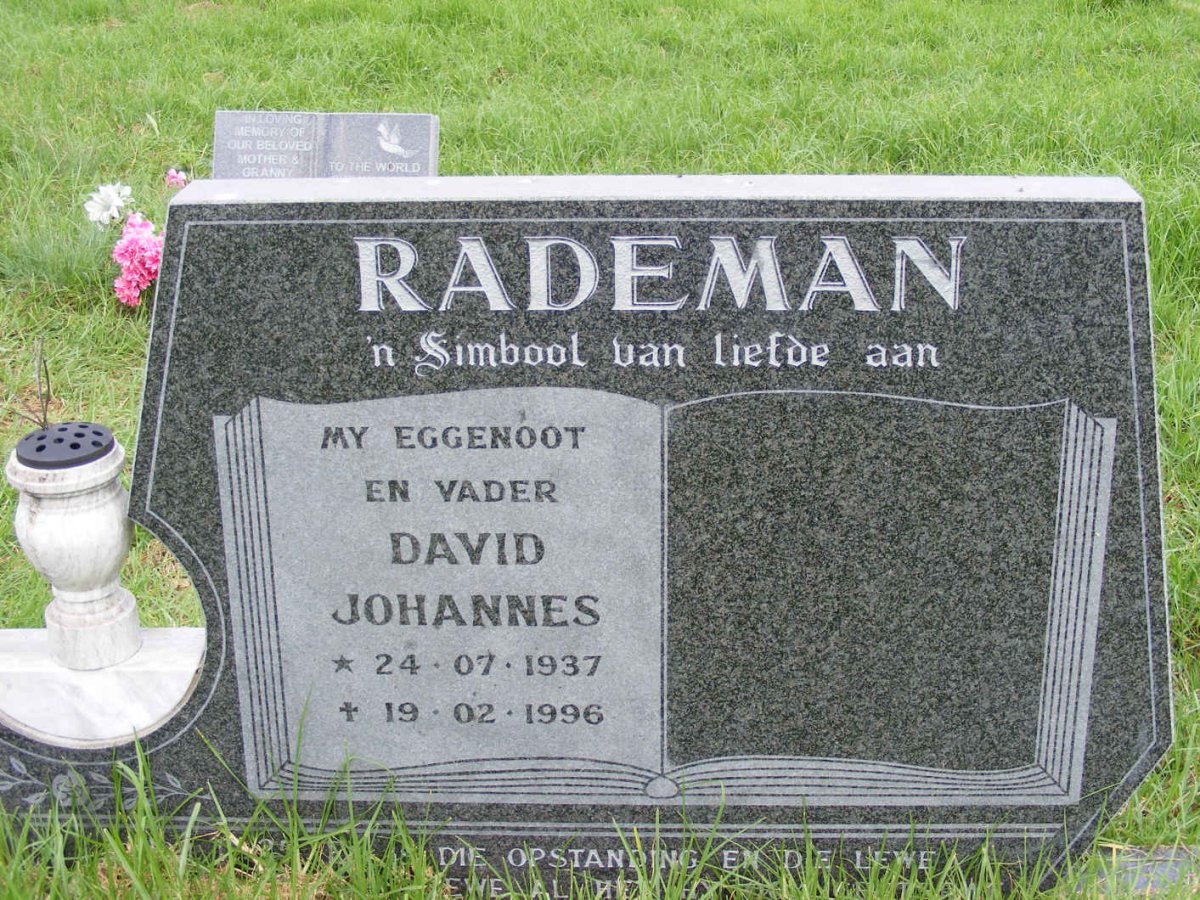 RADEMAN David Johannes 1937-1996