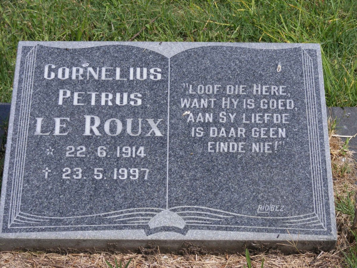 ROUX Cornelius Petrus, le 1914-1997