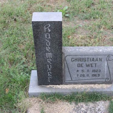 RADEMEYER Christiaan de Wet 1923-1969