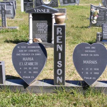 RENISON Marais 1936-1995 &amp; Maria Elizabeth 1938-1993