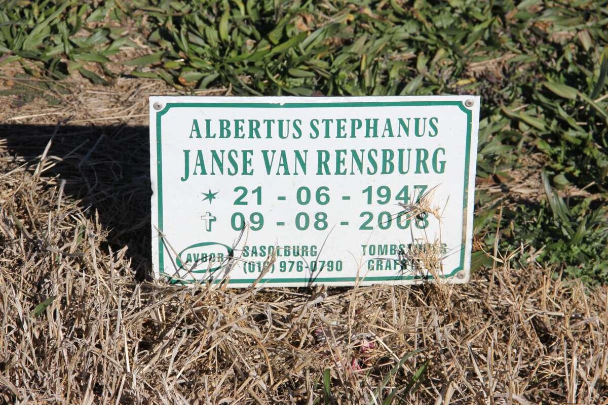 RENSBURG Albertus Stephanus, Janse van 1947-2008