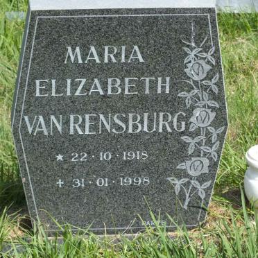 RENSBURG Maria Elizabeth, van 1918-1998