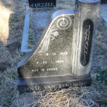 RENSBURG Johannes, Janse van 1926-1980