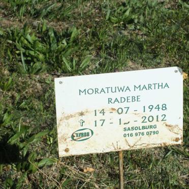 RADEBE Moratuwa Martha 1948-2012