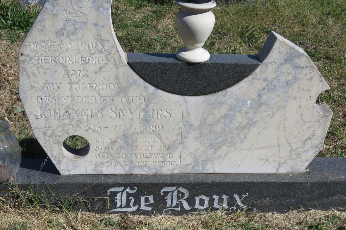 ROUX Johannes Snyders, le 1926-1989