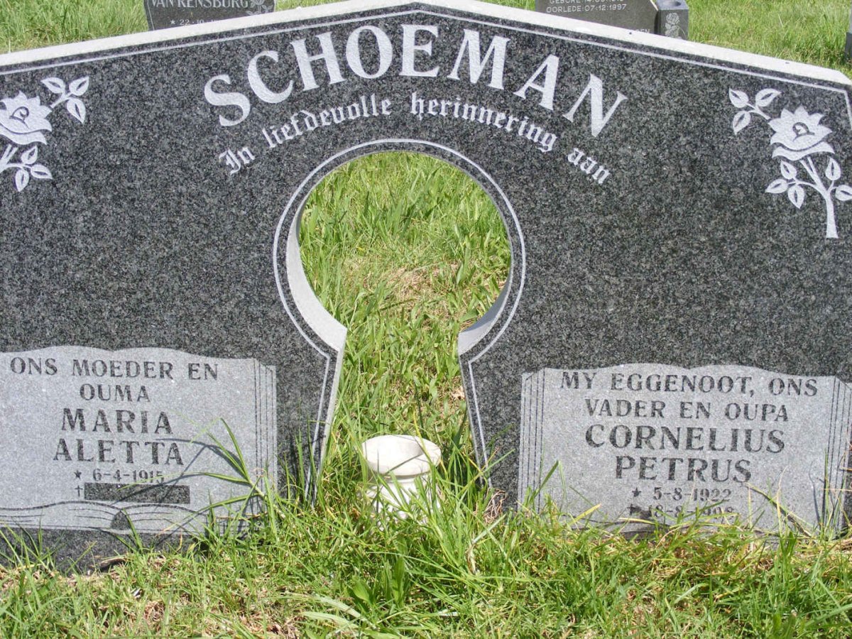 SCHOEMAN Cornelius Petrus 1922-1998 &amp; Maria Aletta 1915-