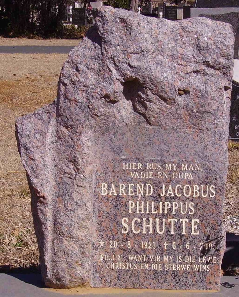 SCHUTTE Barend Jacobus Philippus 1921-2005