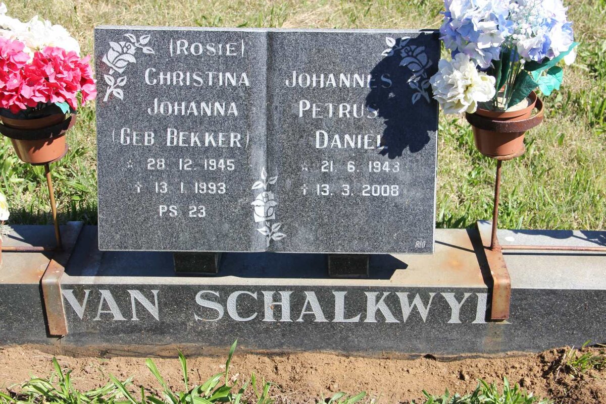 SCHALKWYK Johannes Petrus Daniel, van 1943-2008 &amp; Christina Johanna BEKKER 1945-1993